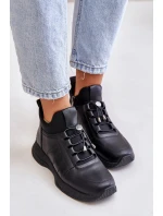 Zateplené Sportovní Kožené Boty Na Zip Černé Artiker 55C0041