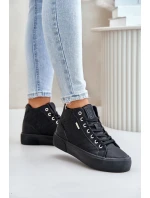 Zateplené Dámské Tenisky S Prošitím Big Star OO274A480 Černé Zateplené Dámské Tenisky S Prošitím Big Star OO274A480 Černé