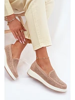 Dámské síťované mokasíny Sergio Leone MK097H béžové