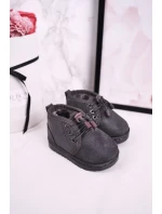 Dívčí šněrovací Sněhové Boty S Kožešinou Šedé Hunter Dívčí šněrovací Sněhové Boty S Kožešinou Šedé Hunter