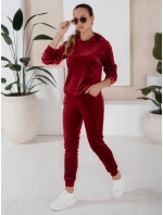 Dámský bordó velurový komplet SO COMFY FashionStreet AY0887