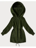 Vlněná bunda typu alpaka v army barvě (W017#)
