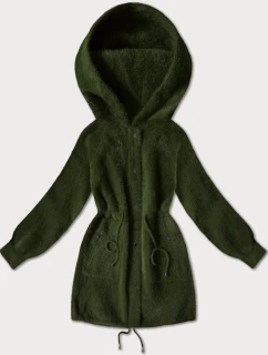 Vlněná bunda typu alpaka v army barvě (W017#)