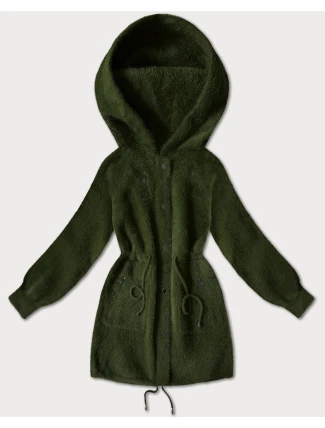 Vlněná bunda typu alpaka v army barvě (W017#)