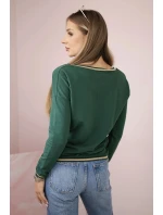 Dámská mikina s flitrovým nápisem zelený