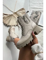 Kožené dámské kotníkové boty na klínu vyhřívané Vinceza 86418 béžové Kožené dámské kotníkové boty na klínu vyhřívané Vinceza 86418 béžové