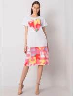 Šaty DHJ SK 13119.26P bílá a růžová Šaty DHJ SK 13119.26P bílá a růžová