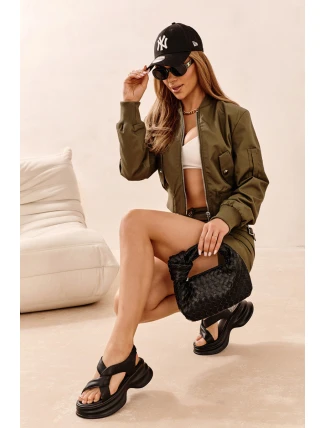 Zazoo 2743 Sametové sandály na podpatku Černé