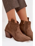 Kovbojky z pravé semišové kůže Zazoo 3153 Khaki