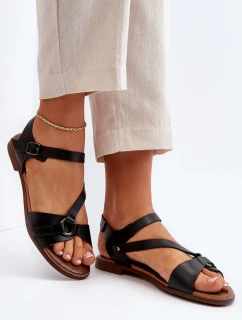 Zazoo Dámské kožené sandály černé