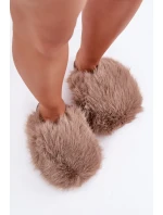 Futrzane Dámské Pantofle Tmavě béžové Wladisa