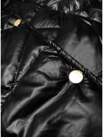 Černá prošívaná bunda s páskem S'West (B8249-1)