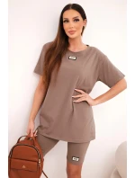 Dámský bavlněný komplet s krátkým rukávem a šortkami fango