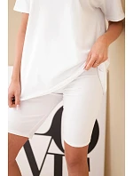 Dámský bavlněný komplet s krátkým rukávem a šortkami žlutý Dámský bavlněný komplet s krátkým rukávem a šortkami žlutý