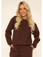 Dámská tepláková souprava 812 Indigo Tmavě hnědá čokoláda - De Lafense Dámská tepláková souprava 812 Indigo Tmavě hnědá čokoláda - De Lafense