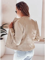 Dámská kožená bunda ROCKMISS beige FashionStreet TY5215