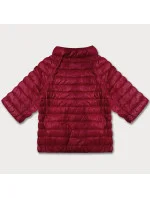 Červená/květovaná oboustranná dámská plus size bunda se 3/4 rukávy Minority (M23-7010-16)