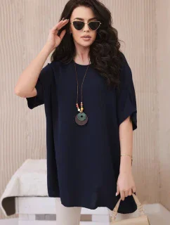 Oversized halenka s přívěskem námořnická modř