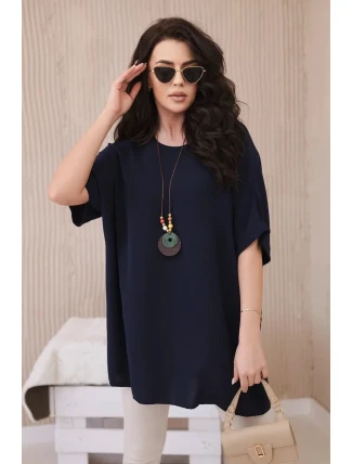 Oversized halenka s přívěskem námořnická modř