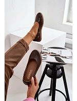 Kožené baleríny Barefoot Zazoo 10217 Čokoládové