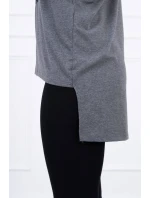 Halenka s potiskem a delšími zády v grafitové barvě