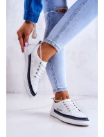 Dámské kožené tenisky v bílé a tmavě modré barvě Cloesa