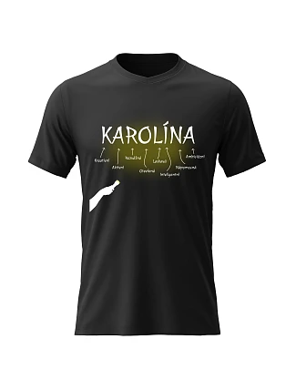 Dámské bavlněné tričko s potiskem - VLASTNOSTI - KAROLÍNA - černé