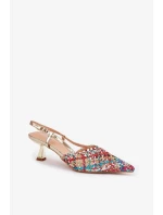 Dámské lodičky na jehlovém podpatku 8338-302 Zlatá mix barev - DAY-VINE Shoes
