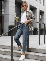 Dámské modré džíny 7/8 mom fit s vysokým pasem FashionStreet UY2905