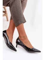 Lakované lodičky na nízkém podpatku Černé Girela