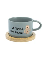 CO TAKHLE DÁT SI KAFE? - šedý hrníček makronka 200 ml