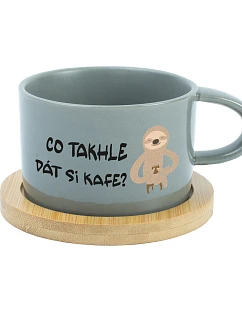 CO TAKHLE DÁT SI KAFE? - šedý hrníček makronka 200 ml