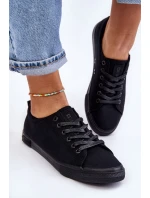 Dámské hladké nízké tenisky Big Star LL274057 Černá Dámské hladké nízké tenisky Big Star LL274057 Černá
