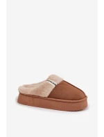 Dámské pantofle s kožíškem Hnědé Parisse