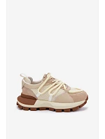 Kožené semišové dámské tenisky GOE TT2N4021 Béžové