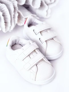 Dětské Tenisky Se Suchým Zipem Bíle-Duhové Cute Girl