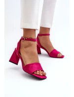 Dámské sandály na vysokém podpatku vyrobené z Eco Suede Fuchsia Upttima Dámské sandály na vysokém podpatku vyrobené z Eco Suede Fuchsia Upttima
