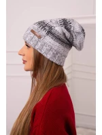 Monika fleecová čepice K256 černá+šedá