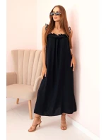 Dámské šaty s ramínky s leopardím potiskem námořnická modř Dámské šaty s ramínky s leopardím potiskem námořnická modř