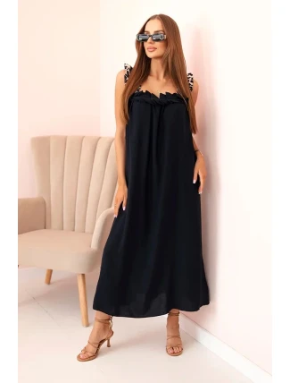 Dámské šaty s ramínky s leopardím potiskem námořnická modř Dámské šaty s ramínky s leopardím potiskem námořnická modř