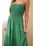Dámské viskózové šaty s elastickým vrškem zelená Dámské viskózové šaty s elastickým vrškem zelená