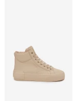 Dámské zateplené tenisky na platformě Big Star – béžové Dámské zateplené tenisky na platformě Big Star – béžové
