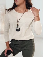 MINIMODA dámská halenka s přívěskem v jedné velikosti béžová FashionStreet RY2680