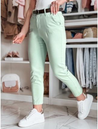 Dámské kalhoty slim fit s páskem TAIRONIK mint FashionStreet UY2541