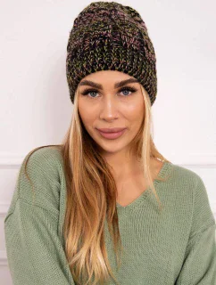 Fleecová čepice Melisa K241 black+olive