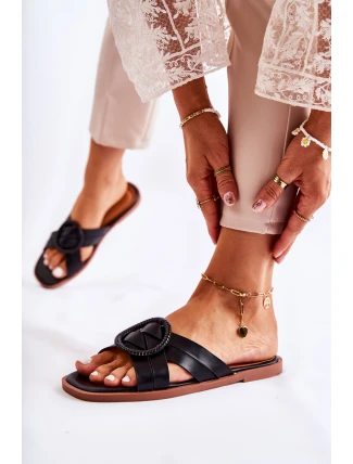 Dámské módní černé pantofle Sansa