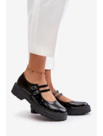 Lakované Dámské Polobotky S Pásky Černé Rialuna Lakované Dámské Polobotky S Pásky Černé Rialuna