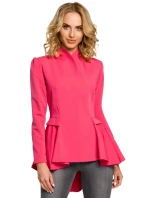 Asymetrický frak s límcem a zapínáním na knoflíky M165 - černý - Moe