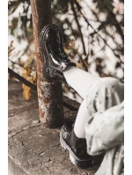 Dětské Lakované zateplené boty černé Porky Dětské Lakované zateplené boty černé Porky