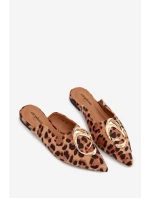 Dámské pantofle Mule s ozdobným zlatým detailem Panterka Galvella